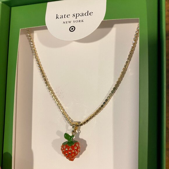 Kate Spade x Target Strawberry Charm Tennis Necklace - Picture 2 of 7
